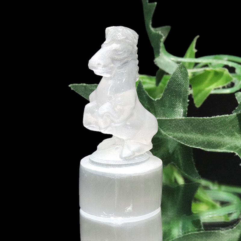 彫り物　セレナイト　馬　干支　午  [co-g1608]