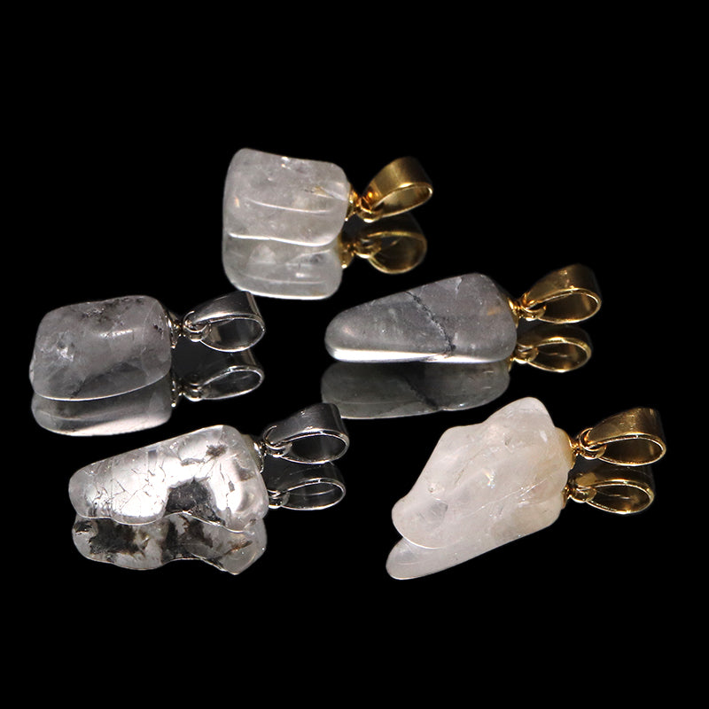 【対象商品10点以上ご購入で30％OFF/決済時に自動割引】ペンダントトップ フェナカイト＜ブラジル産＞ 　約7～10mm　ステンレス　日本製　[co-g1263]