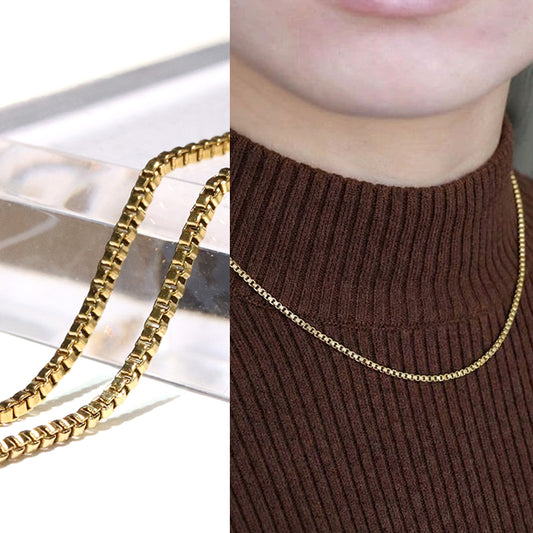 ネックレス　ベネチアンチェーン　スライドボール付き　サージカルステンレス製  [co-g1888]