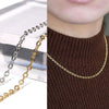 Patterned Azuki Bean Necklace with Slide Ball, Surgical Stainless Steel [co-g1889]