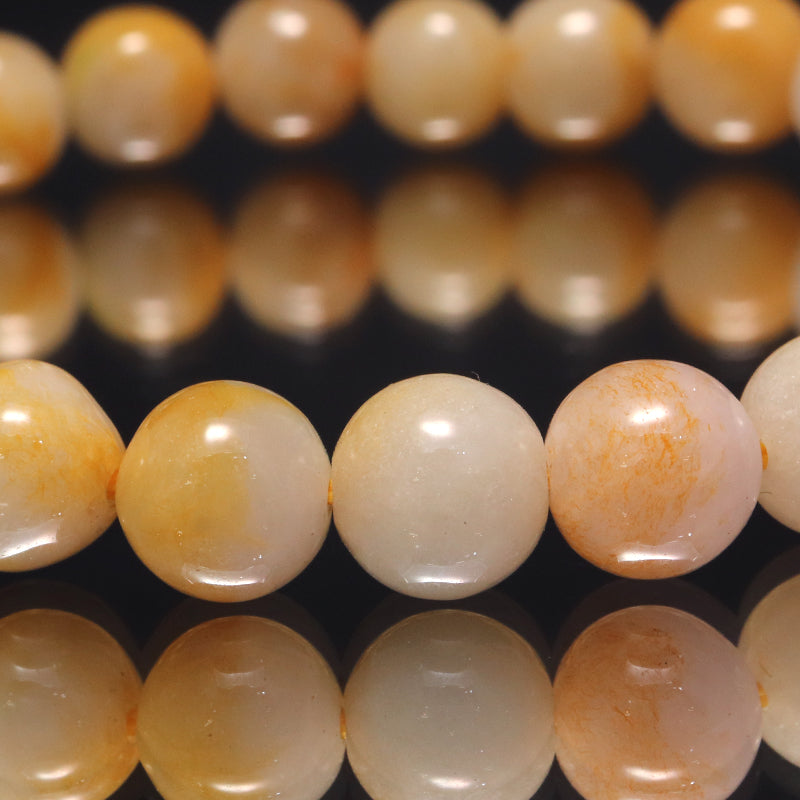 ブレス　翡翠＜ミャンマー産＞　キャメル　丸　約8mm　証明書付き  [co-g0696]