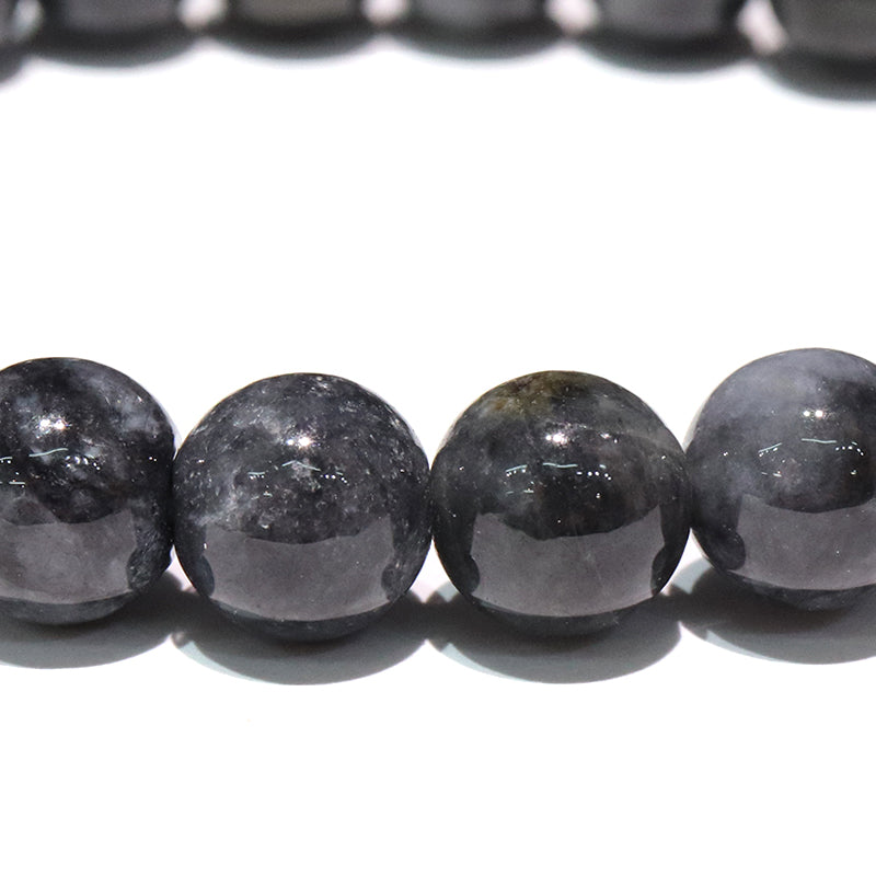 【日本銘石】ブレス　糸魚川翡翠＜新潟県産＞　グレー　丸　[co-g1647]