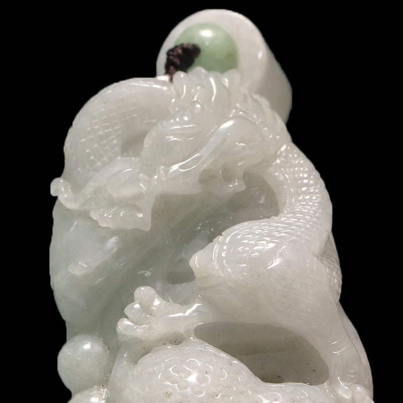 【現品限り】ネックレス　天然翡翠＜ミャンマー産＞　龍  [co-g0699]