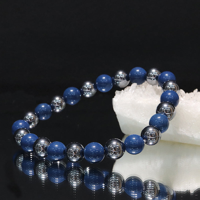 【ことほぎ】健康美ブレスレット　テラヘルツ×北投石(白、黄灰、黒、青、緑)　丸　全20種　日本製   [co-g1664]