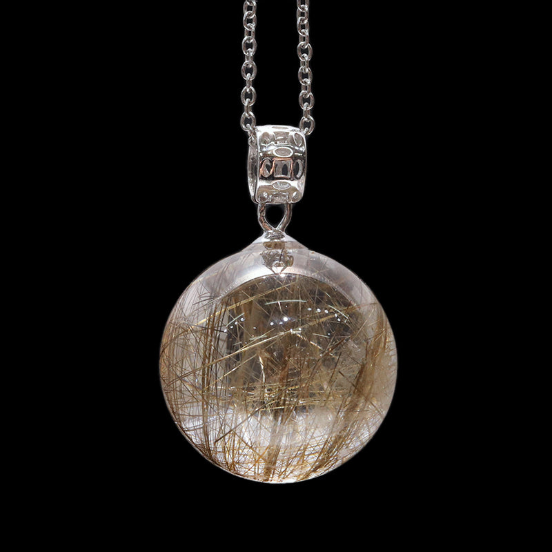 ルチルクォーツ シルバー925 ペンダントトップ 受注制作】△ルチルクォーツ ペンダントトップ 18kゴールド