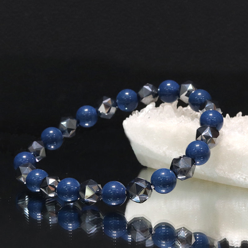 【ことほぎ】健康美ブレスレット　テラヘルツ×北投石(白、黄灰、黒、青、緑)　スターカット　全20種　日本製   [co-g1665]