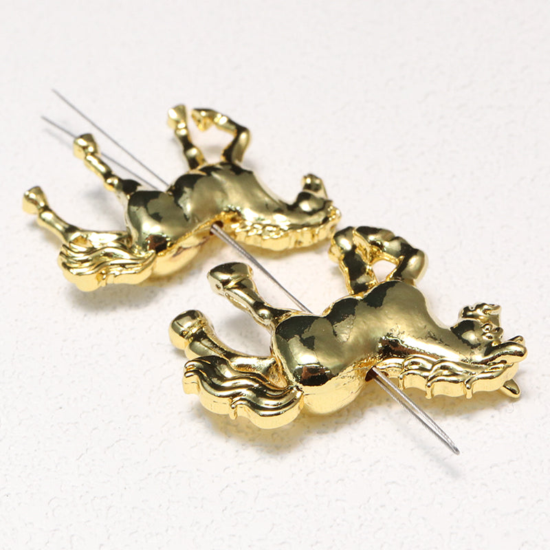 メタルパーツ　馬　縦穴　全6種　干支　午 [co-g1667]