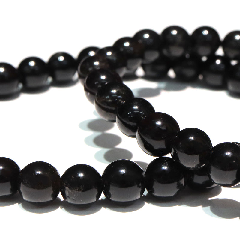 【日本銘石】ブレス　山梨黒平黒水晶＜山梨県産＞　AAAランク　丸約6mm [co-g1670]