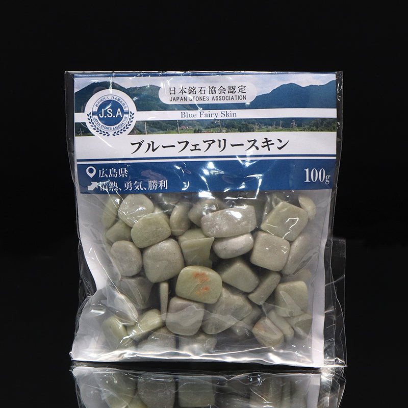 【日本銘石】さざれ　ブルーフェアリースキン＜広島県産＞　約100g  [co-g1668]