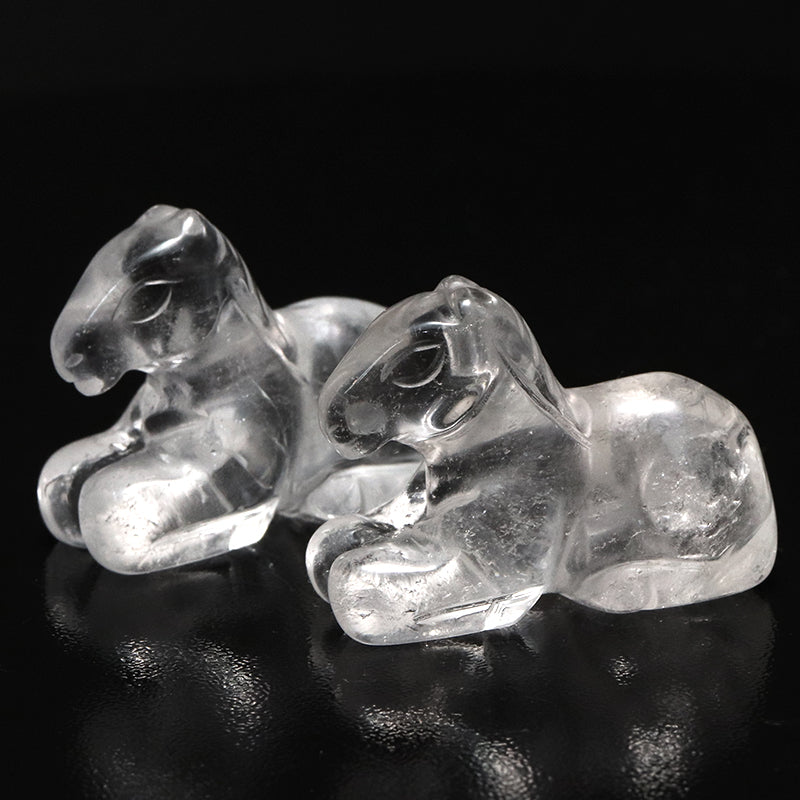 ミニ彫り物　水晶　馬　干支　午年  [co-g1672]