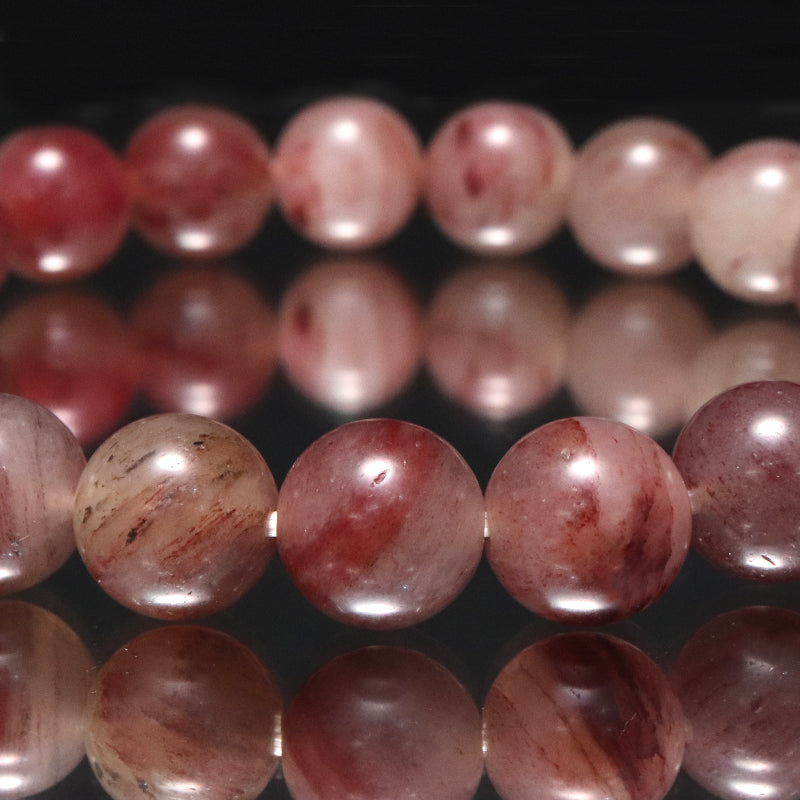 【日本銘石】ブレス　アークナイト＜徳島県産＞　特Sランク　透明赤・薄赤　丸約10mm  [co-g1675]