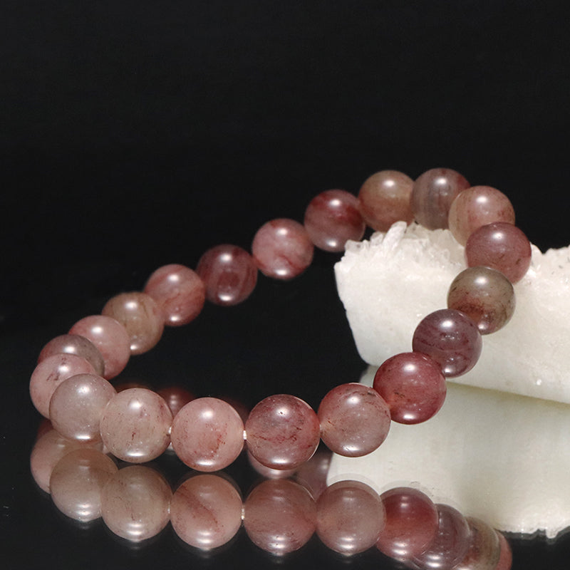 【日本銘石】ブレス　アークナイト＜徳島県産＞　特Sランク　透明赤・薄赤　丸約10mm  [co-g1675]