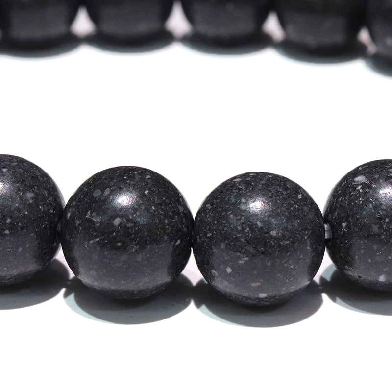 【日本銘石】ブレス　津軽珪化木＜青森県産＞　丸　約10mm [co-g1677]