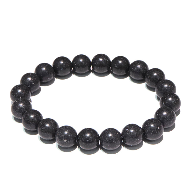 【日本銘石】ブレス　津軽珪化木＜青森県産＞　丸　約10mm [co-g1677]