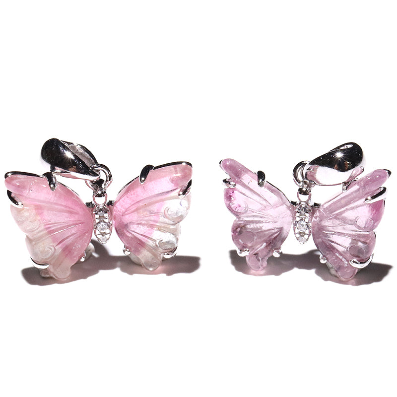 【現品限り】トルマリン＜ブラジル産＞ 　蝶々　約11～15.9×8～8.5mm　トップ　Silver925　シルバー　[co-g2538]