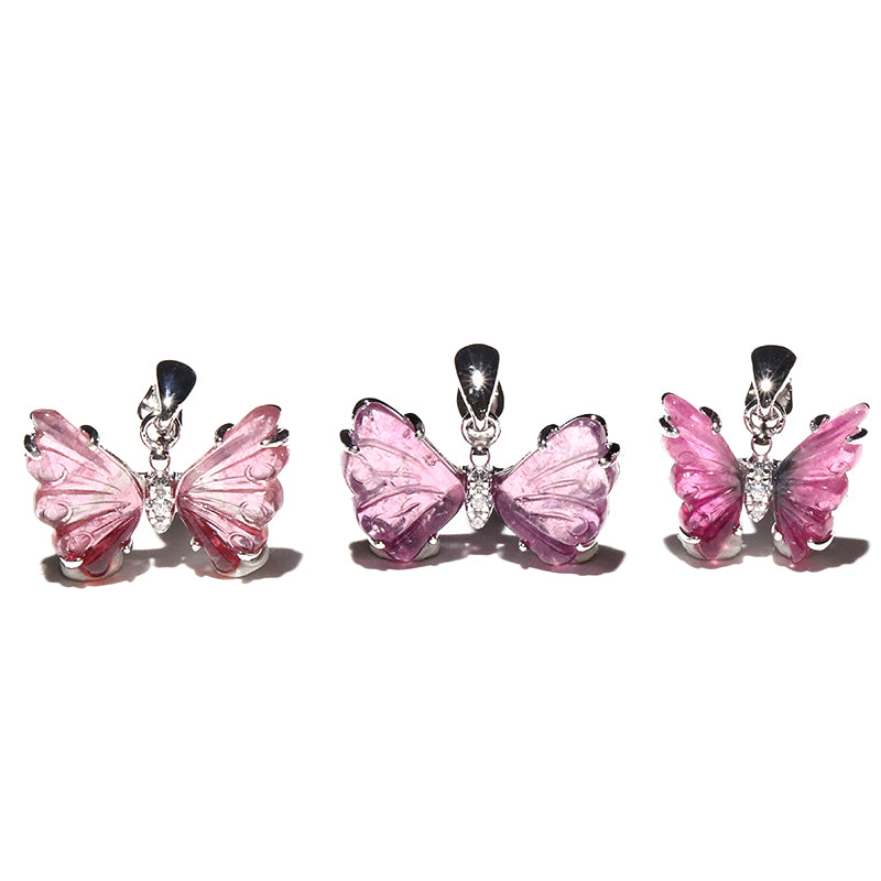 【現品限り】トルマリン＜ブラジル産＞ 　蝶々　約11～15.9×8～8.5mm　トップ　Silver925　シルバー　[co-g2538]