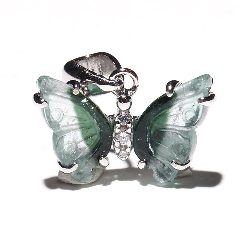 【現品限り】トルマリン＜ブラジル産＞ 　蝶々　約11～15.9×8～8.5mm　トップ　Silver925　シルバー　[co-g2538]