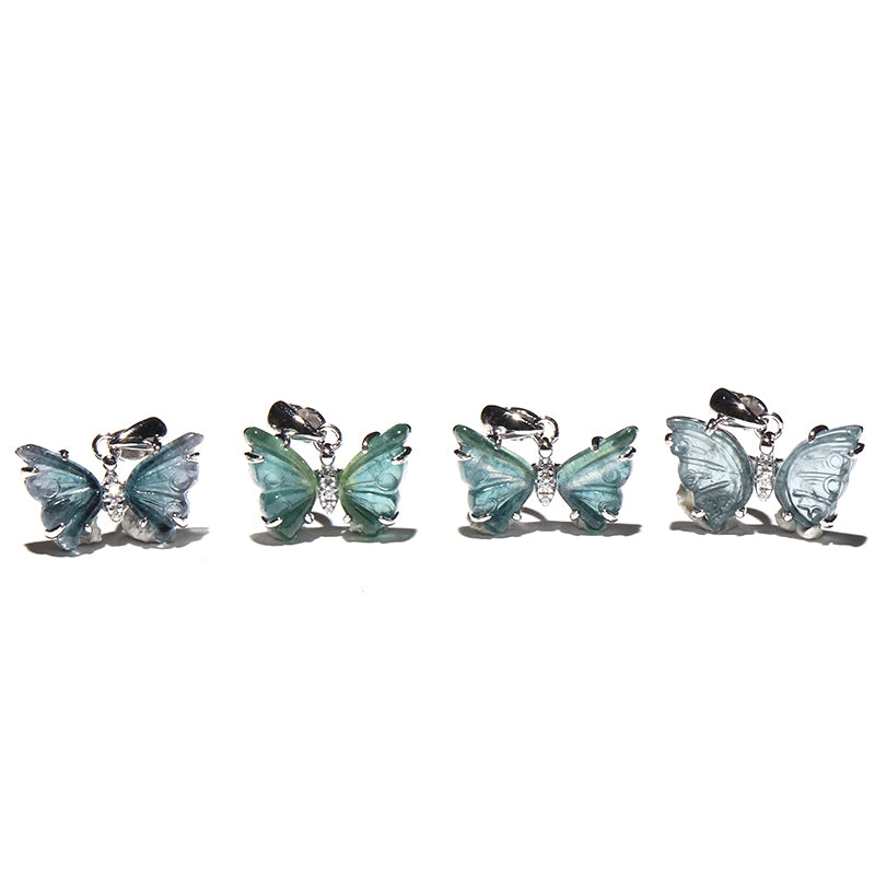 【現品限り】トルマリン＜ブラジル産＞ 　蝶々　約11～15.9×8～8.5mm　トップ　Silver925　シルバー　[co-g2538]