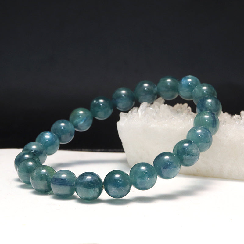 ブラジル産 カイヤナイト ワンド ゴールドスタンド付き 214g ブレス ブルーグリーンカイヤナイト＜ブラジル産＞ 丸 [co-g0772