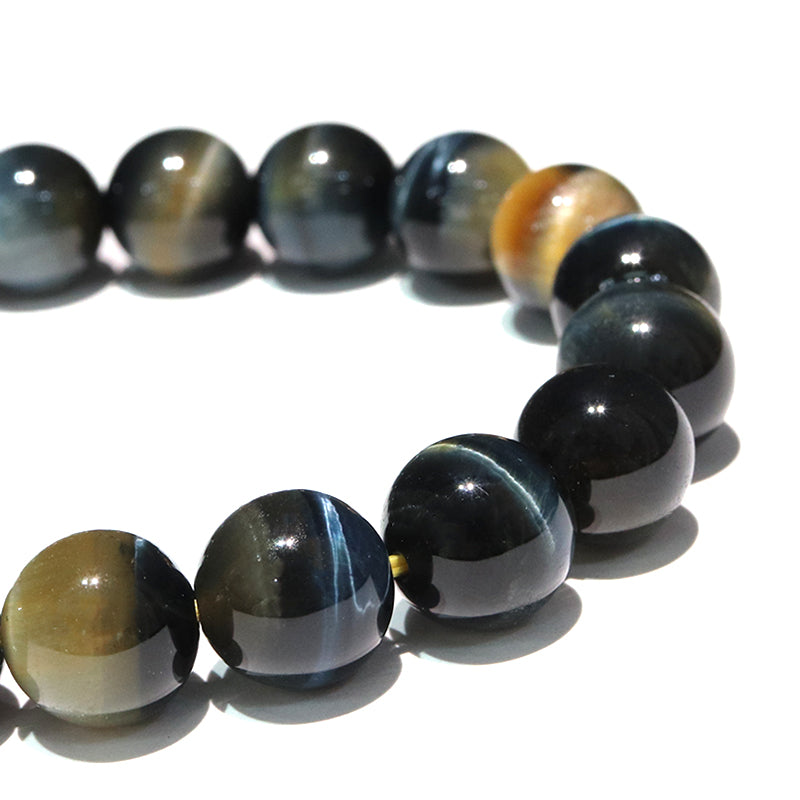 ブレス　イエローブルータイガーアイ＜アフリカ産＞　丸 [co-g1682]