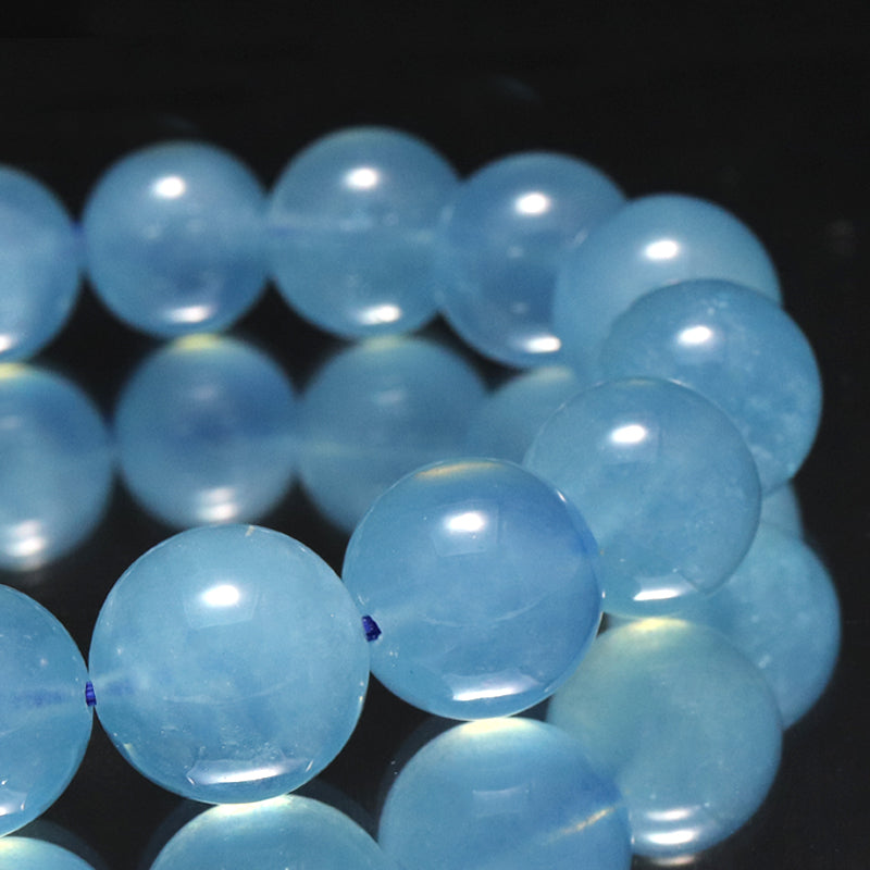ブレス　アクアマリン＜ブラジル産＞　丸 [co-g1683]
