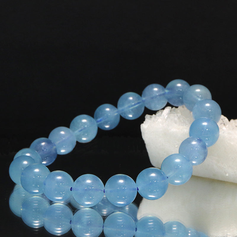 ブレス　アクアマリン＜ブラジル産＞　丸 [co-g1683]