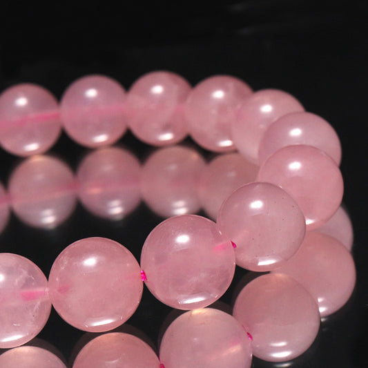 ブレス　ディープローズクォーツ＜マダガスカル産＞　丸 [co-g1686]