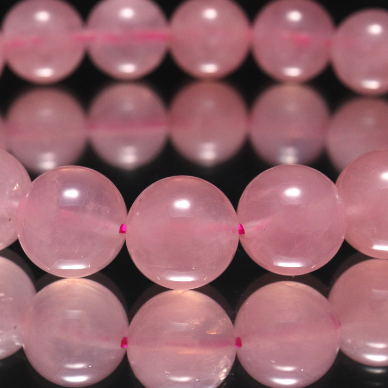 ブレス　ディープローズクォーツ＜マダガスカル産＞　丸 [co-g1686]