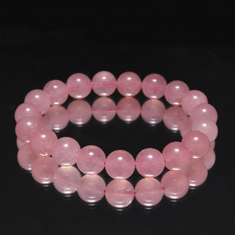 ブレス　ディープローズクォーツ＜マダガスカル産＞　丸 [co-g1686]