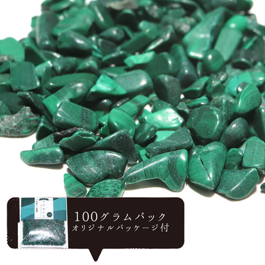 さざれ　マラカイト　極小　オリジナルパッケージ付　約100g  [gr-g0093]