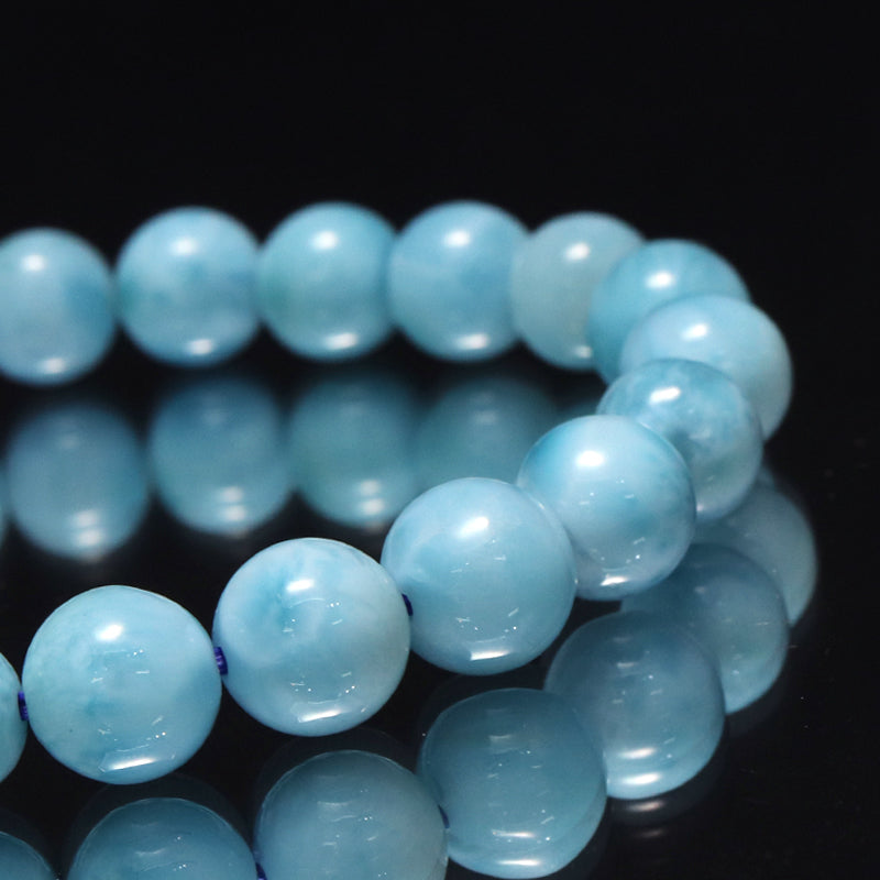 ブレス　ラリマー＜ドミニカ産＞　丸  [co-g1692]