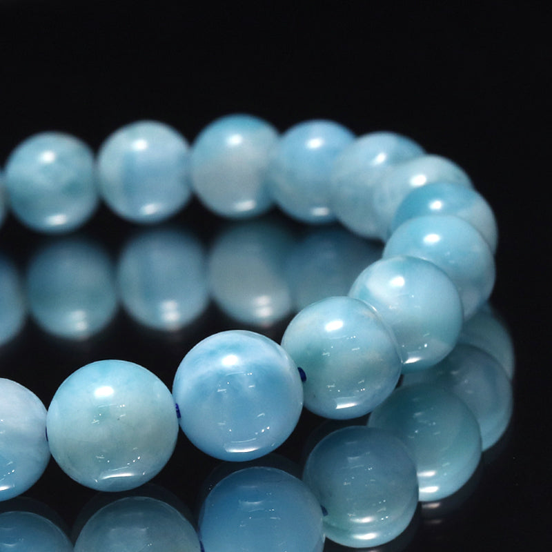 ブレス　ラリマー＜ドミニカ産＞　丸  [co-g1692]