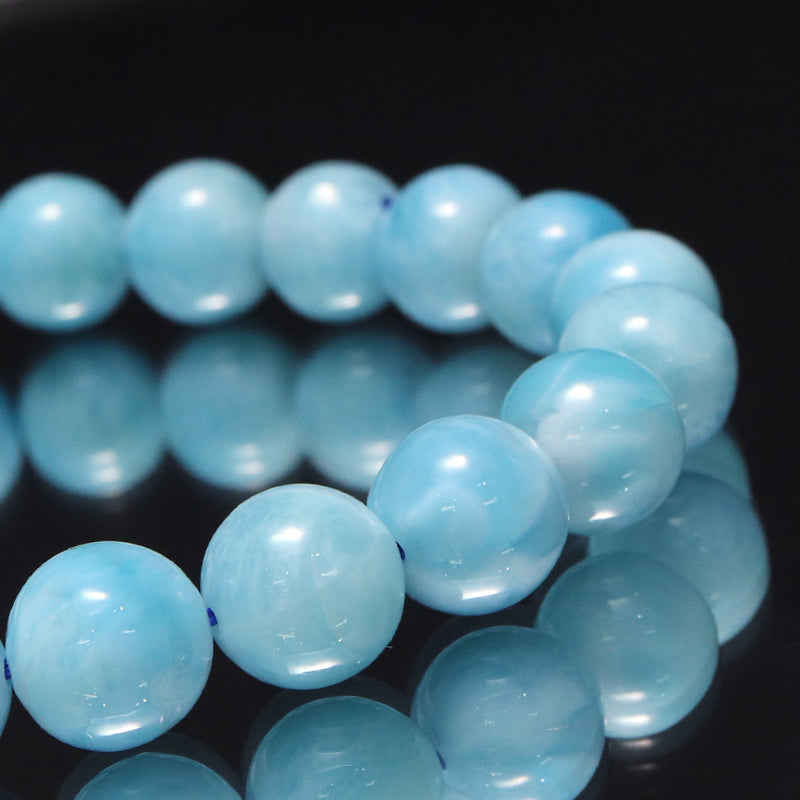 ブレス　ラリマー＜ドミニカ産＞　丸  [co-g1692]