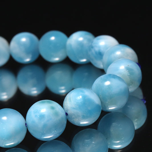 ブレス　ラリマー＜ドミニカ産＞　丸  [co-g1692]