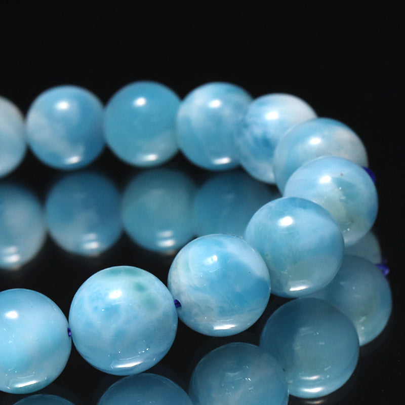 ブレス　ラリマー＜ドミニカ産＞　丸  [co-g1692]