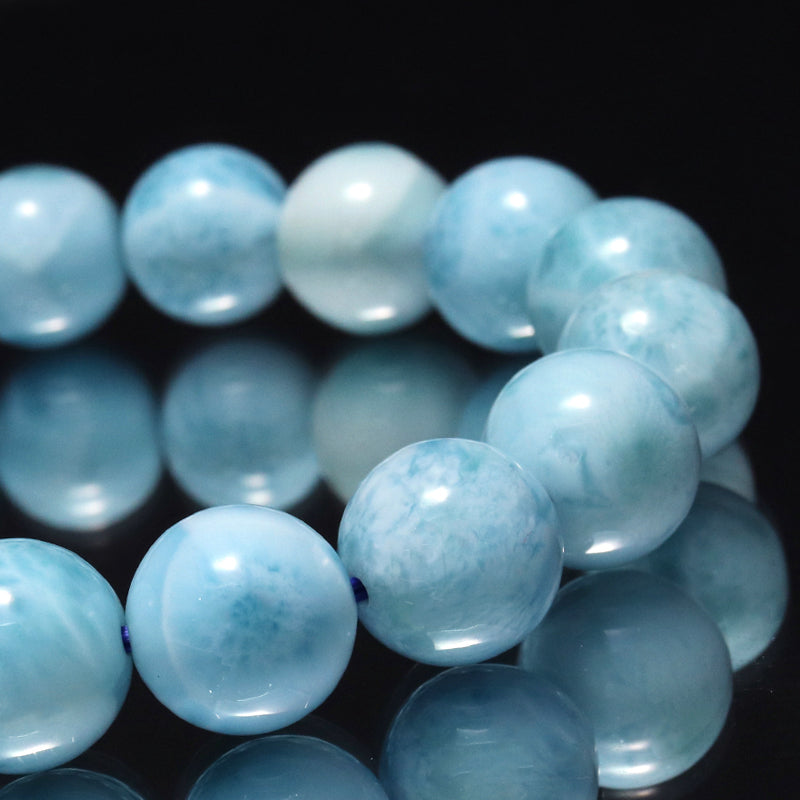 ブレス　ラリマー＜ドミニカ産＞　丸  [co-g1692]