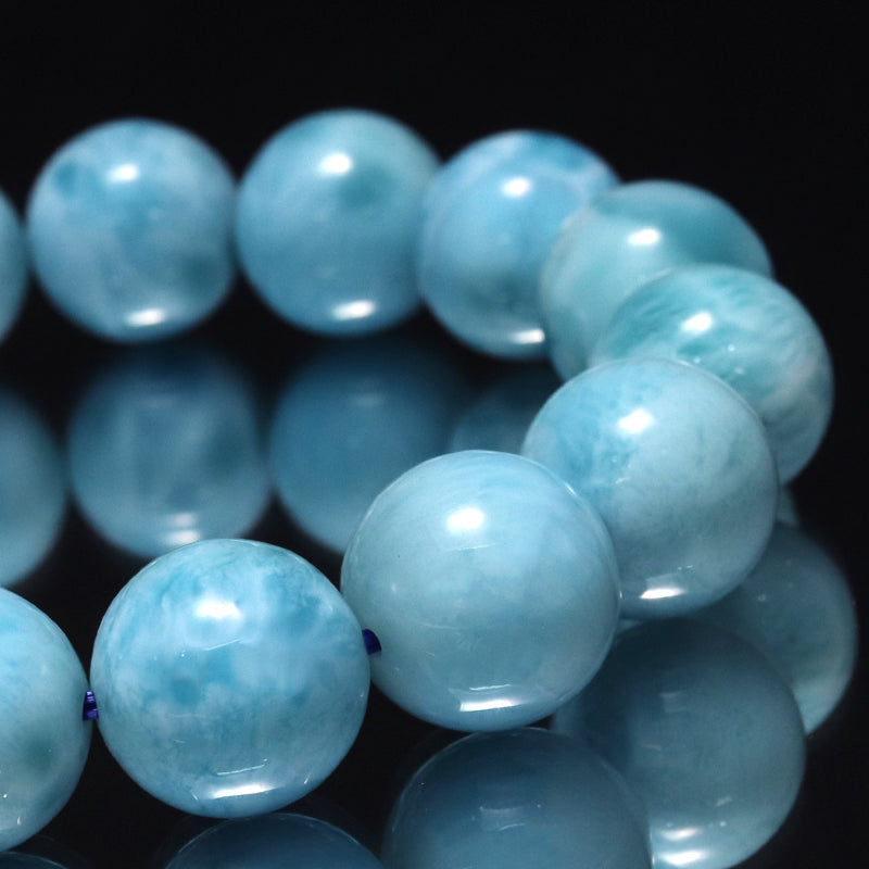 ブレス　ラリマー＜ドミニカ産＞　丸  [co-g1692]