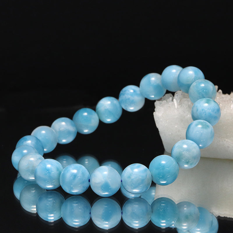 ブレス　ラリマー＜ドミニカ産＞　丸  [co-g1692]