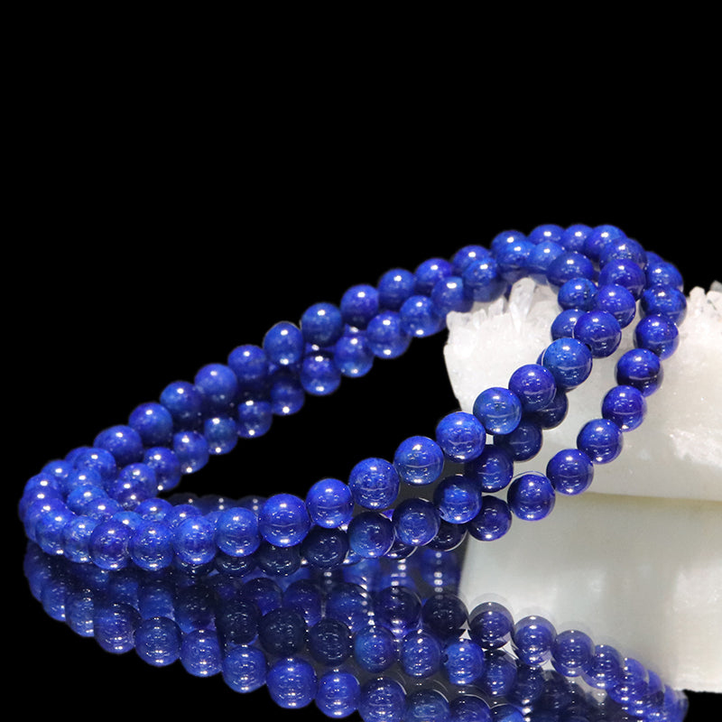【11/30まで12月誕生石20％OFF(決済時に自動割引)】3連ブレス　高品質ラピスラズリ＜アフガニスタン産＞　丸  [co-g1699]