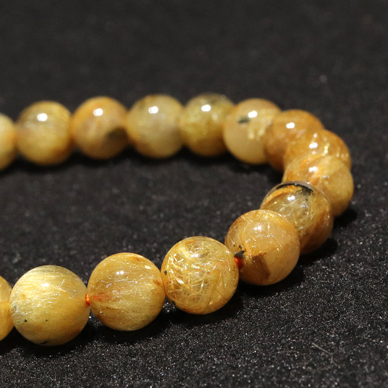 ブレス　ルチルクォーツ＜ブラジル産＞　丸 [co-g1716]