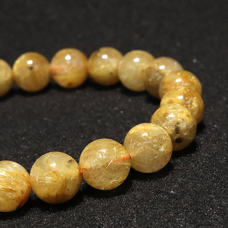 ブレス　ルチルクォーツ＜ブラジル産＞　丸 [co-g1716]