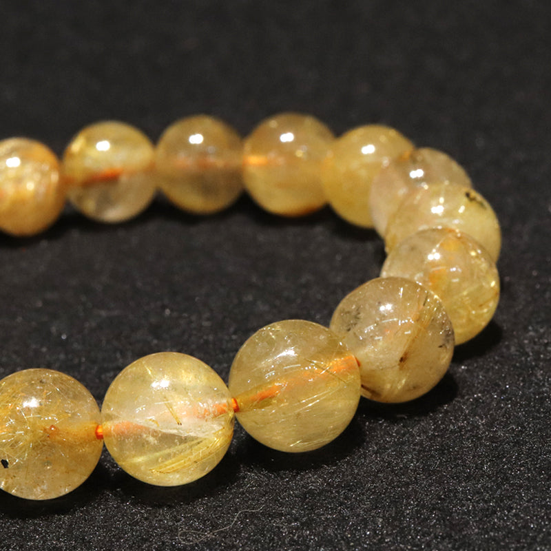 ブレス　ルチルクォーツ＜ブラジル産＞　丸 [co-g1716]