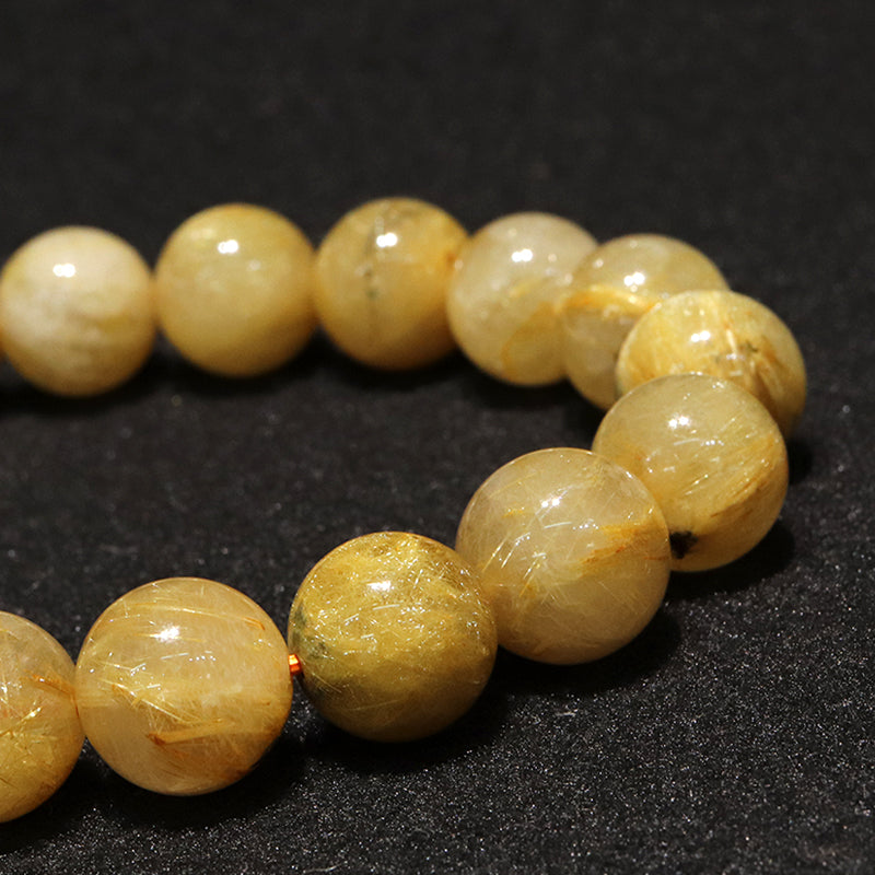 ブレス　ルチルクォーツ＜ブラジル産＞　丸 [co-g1716]