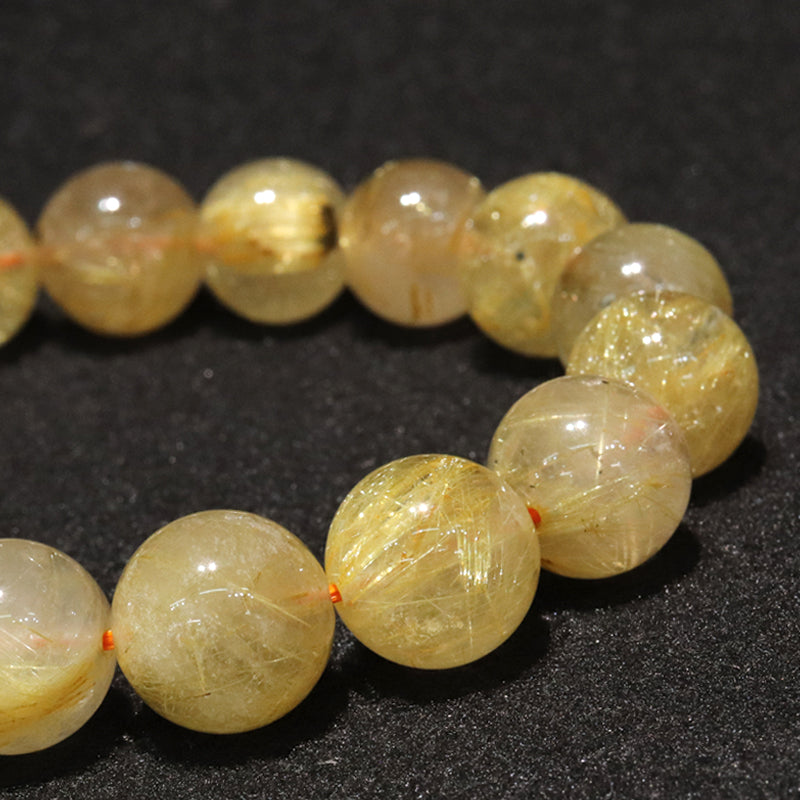 ブレス　ルチルクォーツ＜ブラジル産＞　丸 [co-g1716]