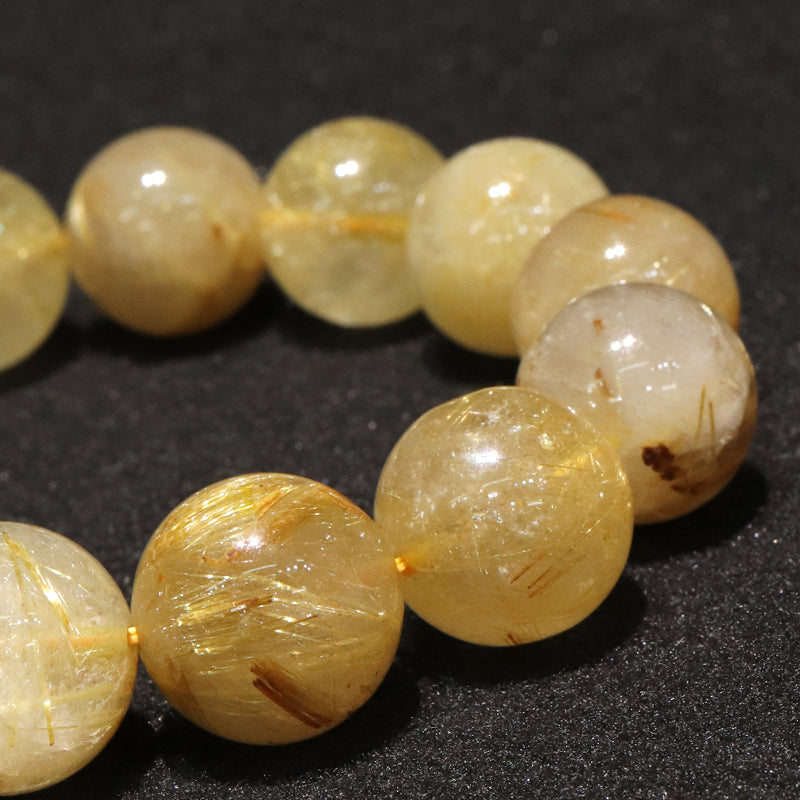 ブレス　ルチルクォーツ＜ブラジル産＞　丸 [co-g1716]