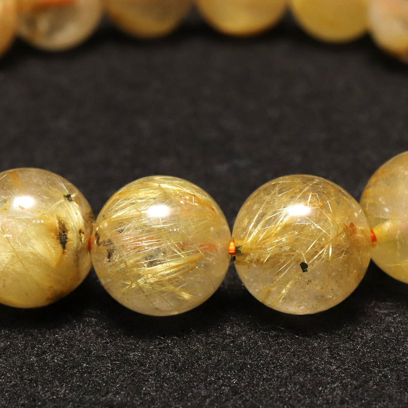 ブレス　ルチルクォーツ＜ブラジル産＞　丸 [co-g1716]