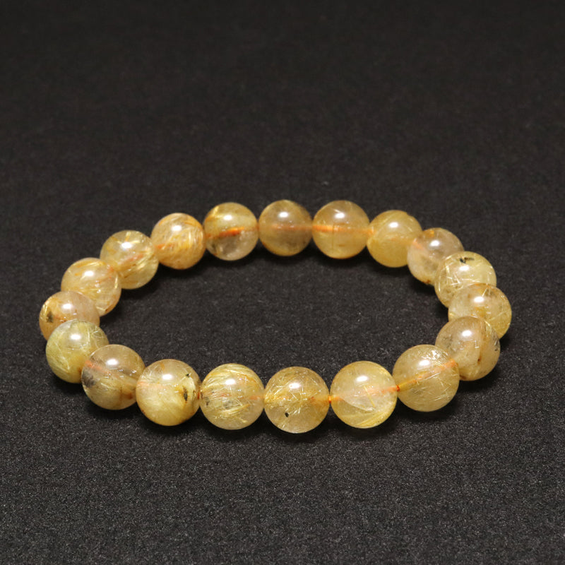 ブレス　ルチルクォーツ＜ブラジル産＞　丸 [co-g1716]