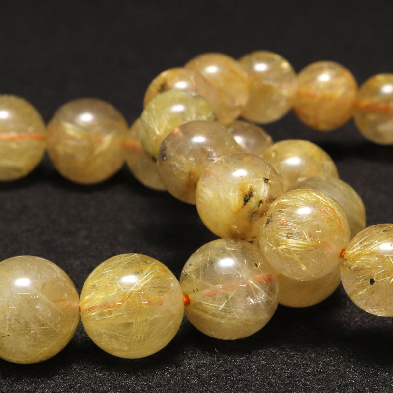 ブレス　ルチルクォーツ＜ブラジル産＞　丸 [co-g1716]