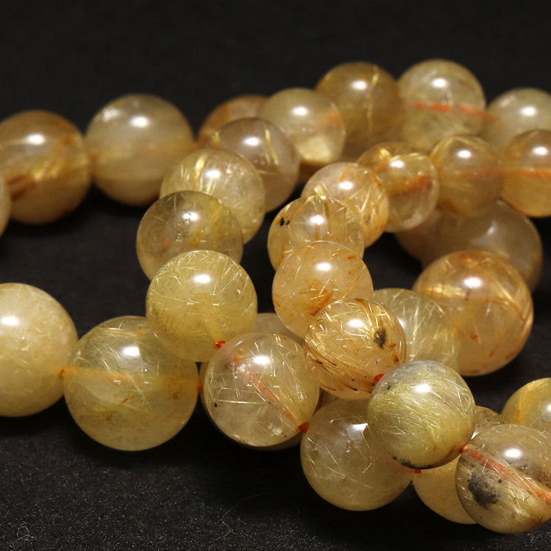 ブレス　ルチルクォーツ＜ブラジル産＞　丸 [co-g1716]