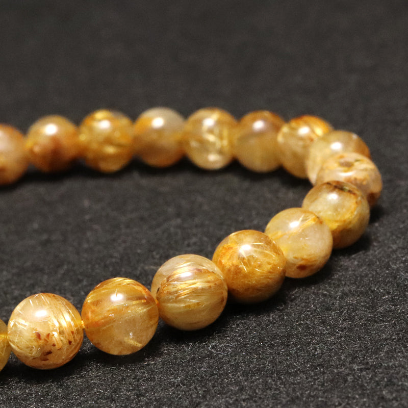 ブレス　ルチルクォーツ＜ブラジル産＞　丸 [co-g1745]